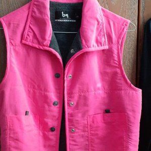 Hot Pink & Dark Grey Outerwear Vest w/Snaps
